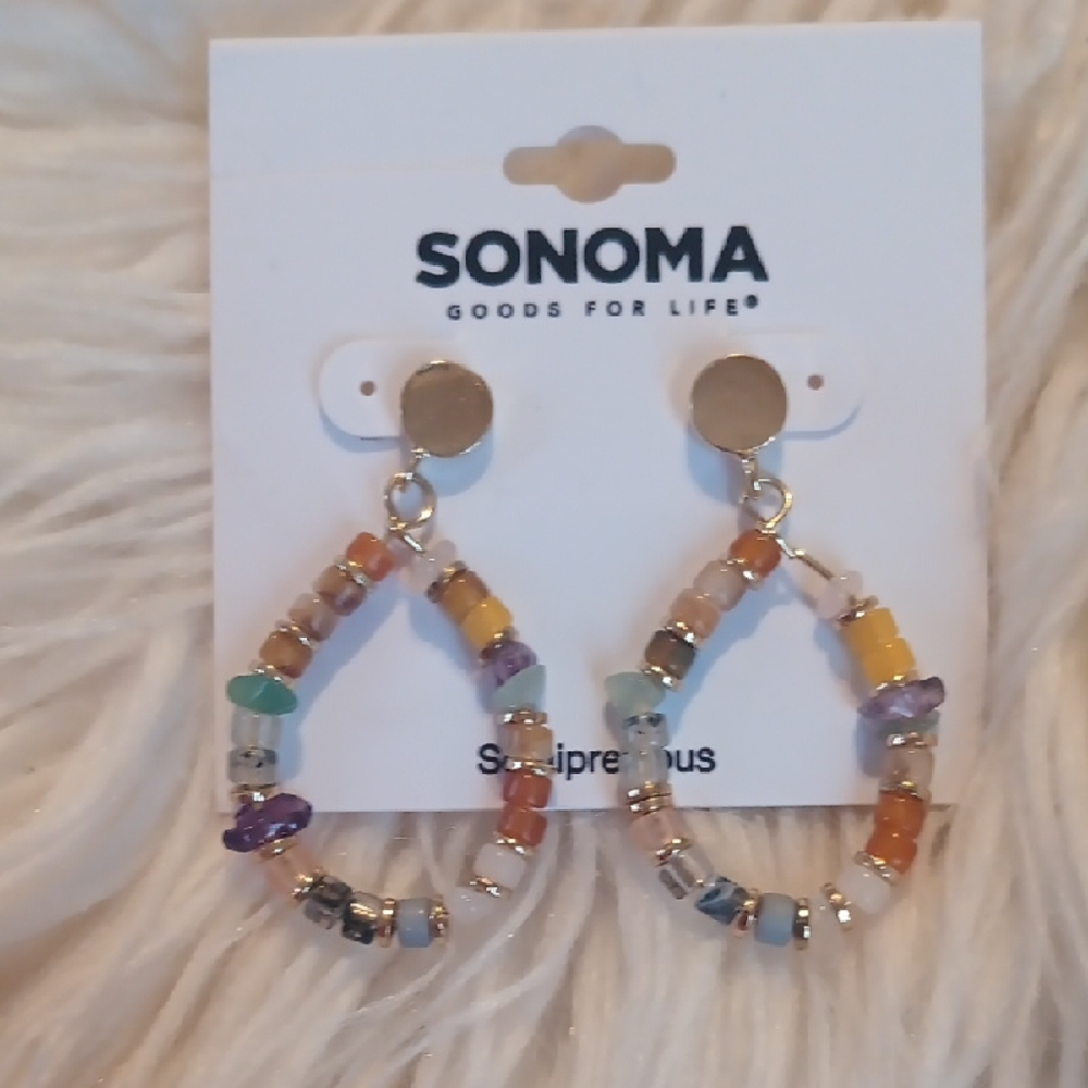 Sonoma Multicolor Beaded Teardrop Earrings